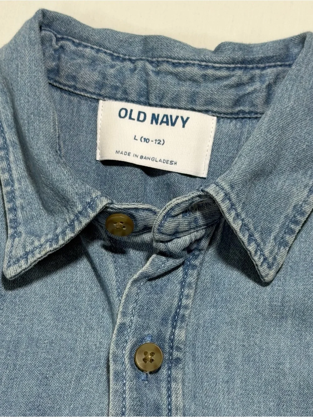 Old Navy Medium Blue Denim Button-Up Shirt